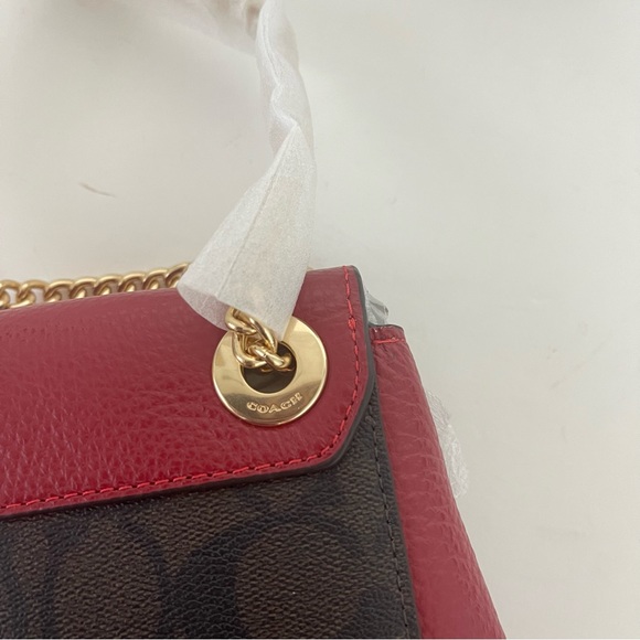 Coach Convertible Mini Backpack In Signature Canvas -Brown, Red & Gold - Reemoly - Picture 11 of 16